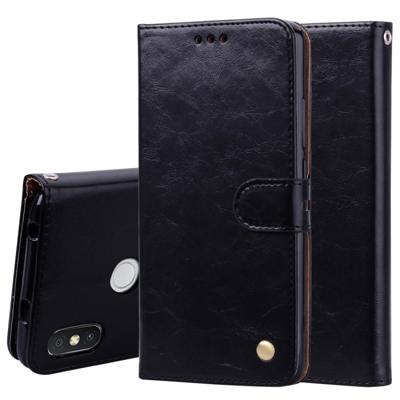 Zakelijke stijl olie Wax textuur horizontale Flip lederen Case voor de Xiaomi Redmi S2 met houder & kaartsleuven & portemonnee (zwart)