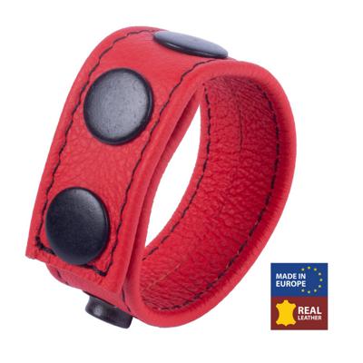 Red Leather Cocky - Verstelbare Leren Cockring - Rood