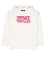 Versace Kids hoodie Princess à logo imprimé - Blanc