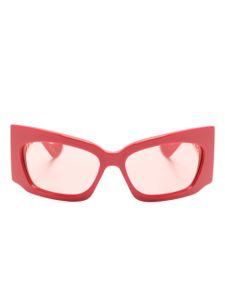 Gucci Eyewear lunettes de soleil rectangulaires à logo GG - Rouge