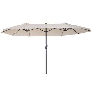 Outsunny parasol tuinparasol ovale parasol dubbele parasol met zwengel | Aosom Netherlands