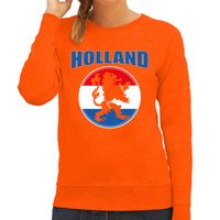 Oranje sweater / trui Holland / Nederland supporter Holland met oranje leeuw EK/ WK voor dames
