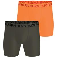 Bjorn Borg Boxershorts sports microfiber 2-pack oranje - blauw