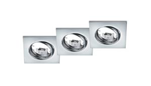 Trio Set vierkante inbouwspotsJura (3x) chroom - 650000306