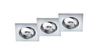 Trio Set vierkante inbouwspotsJura (3x) chroom - 650000306