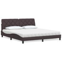 Bed met matras stof donkerbruin 180x200 cm