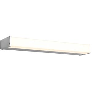 LED Wandlamp - Trion Fabian - 6W - Warm Wit 3000K - Spatwaterdicht IP44 - Rechthoek - Mat Chroom - Aluminium