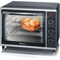 SEVERIN TO2056 - Mini-oven - 30 L - 1600 W - Draaiende warmte - Zwart en zilver