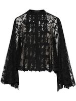 Oscar de la Renta blouse à fleurs en dentelle - Noir Oscar de la Renta blouse à fleurs en dentelle - Noir
