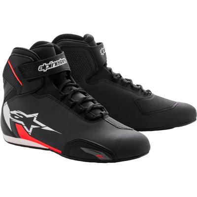 ALPINESTARS Sektor Shoes, Motorschoenen, Zwart-Wit-Rood Fluo