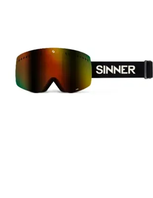 Sinner Pine Goggle Ski / Snowboard Bril (mat Zwart) Mat Zwart Double Red Mirror
