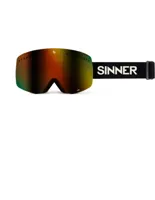 Sinner Pine Goggle Ski / Snowboard Bril (mat Zwart) Mat Zwart Double Red Mirror