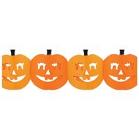 Pompoenen slinger - oranje - 4 meter - brandvertragend papier - Halloween versiering - feestslinger