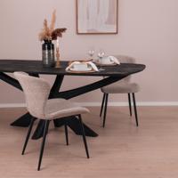 Brix Deens Ovale Eettafel 'Montreaux' Mangohout, 220 x 100cm, kleur Zwart