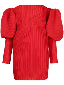 Solace London robe courte plissée à manches bouffantes - Rouge