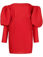 Solace London robe courte plissée à manches bouffantes - Rouge - thumbnail