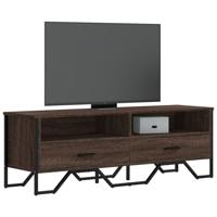 Tv-meubel 122x34x41 cm bewerkt hout bruin eikenkleurig - thumbnail