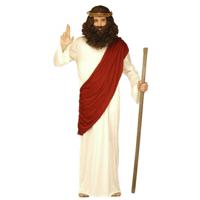 Carnaval verkleedkleding kostuum Jezus gewaad - wit/rood - Iconen - Religieus - heren - thumbnail