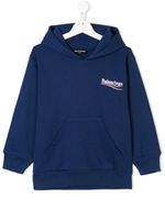 Balenciaga Kids Sweat à Capuche à Logo - Bleu