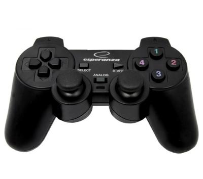 Esperanza EG102 game controller Zwart USB 2.0 Gamepad Analoog/digitaal PC, Playstation 3