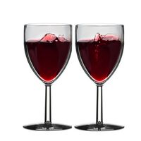 2x stuks rode wijn glazen van kunststof 300 ml
