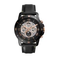 Fossil heren Grant Sport zwart lederen automatisch modehorloge ME3138