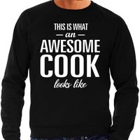 Awesome cook / kok cadeau sweater zwart heren - thumbnail