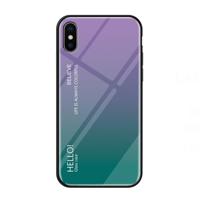 Gradiënt kleur glas Case voor iPhone XS Max (paars)