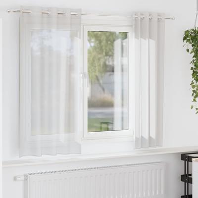 Gordijnen voile met doorvoertules 2 st wit