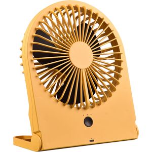 Ventilator - Trion Breezi - Tafelventilator - Staand - Rechthoek - Mat Geel - Kunststof