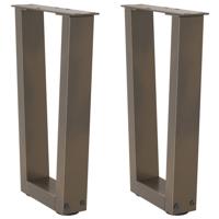 Eettafelpoten 2 st V-vormig 28x(42-43,3) cm staal naturel Eettafelpoten 2 st V-vormig 28x(42-43,3) cm staal naturel