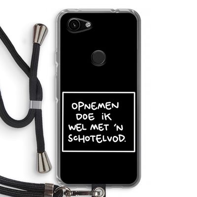 Schotelvod: Pixel 3a Transparant Hoesje met koord