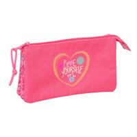 Pennenetui met 3 vakken Safta Feeling Roze 22 x 12 x 3 cm