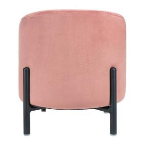 QUVIO Poef met vier metalen poten - Velvet - Vintage roze