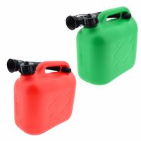 2x stuks jerrycans 5 liter groen en rood voor brandstof