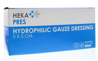 Hekapres Hydrofiel gaaskompres 5 x 5 steriel