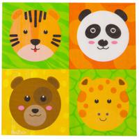 Feestservetten - 16x - dierentuin - themafeest - kinderfeest - verjaardag - 3 laags - 33 x 33 cm - thumbnail