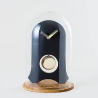 KLOQ Stolpklok in glas - Satijn Zwart & Glimmend Goud