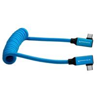 Kondor Blue USB C 3.1 haakse gevlochten kabel voor 8K (Kondor Blue) (gekruld) (12"-24")