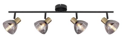 Globo 4-lichts plafondlampJay zwart met goud - 54305-4