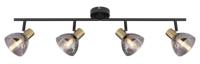 Globo 4-lichts plafondlampJay zwart met goud - 54305-4