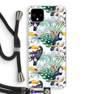 Tukans: Pixel 4 XL Transparant Hoesje met koord