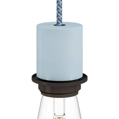 Fitting lamp koper e27 glad ontwerp met lampenkap ring