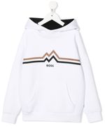 BOSS Kidswear hoodie imprimé à bords nervurés - Blanc