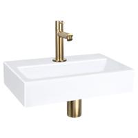 Differnz Flat fonteinset keramiek - kraan recht - 38 x 24 x 7 cm - mat goud