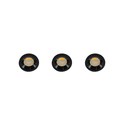 Set 3x Eris LED mini spot 3Watt rond ZWART dimbaar
