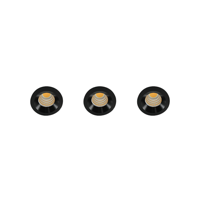 Set 3x Eris LED mini spot 3Watt rond ZWART dimbaar