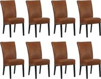 Set van 8 Cognac leren landelijke eetkamerstoelen Just - Granada leer Savannah (cognac leer) Set van 8 Cognac leren landelijke eetkamerstoelen Just - Granada leer Savannah (cognac leer)