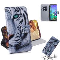 Schilderij patroon gekleurde tekening horizontale Flip lederen draagtas met houder & kaartsleuven & portemonnee voor LG q60 (Tiger)