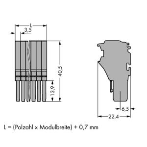 WAGO 2020-109 Connector, female Grijs 25 stuk(s)